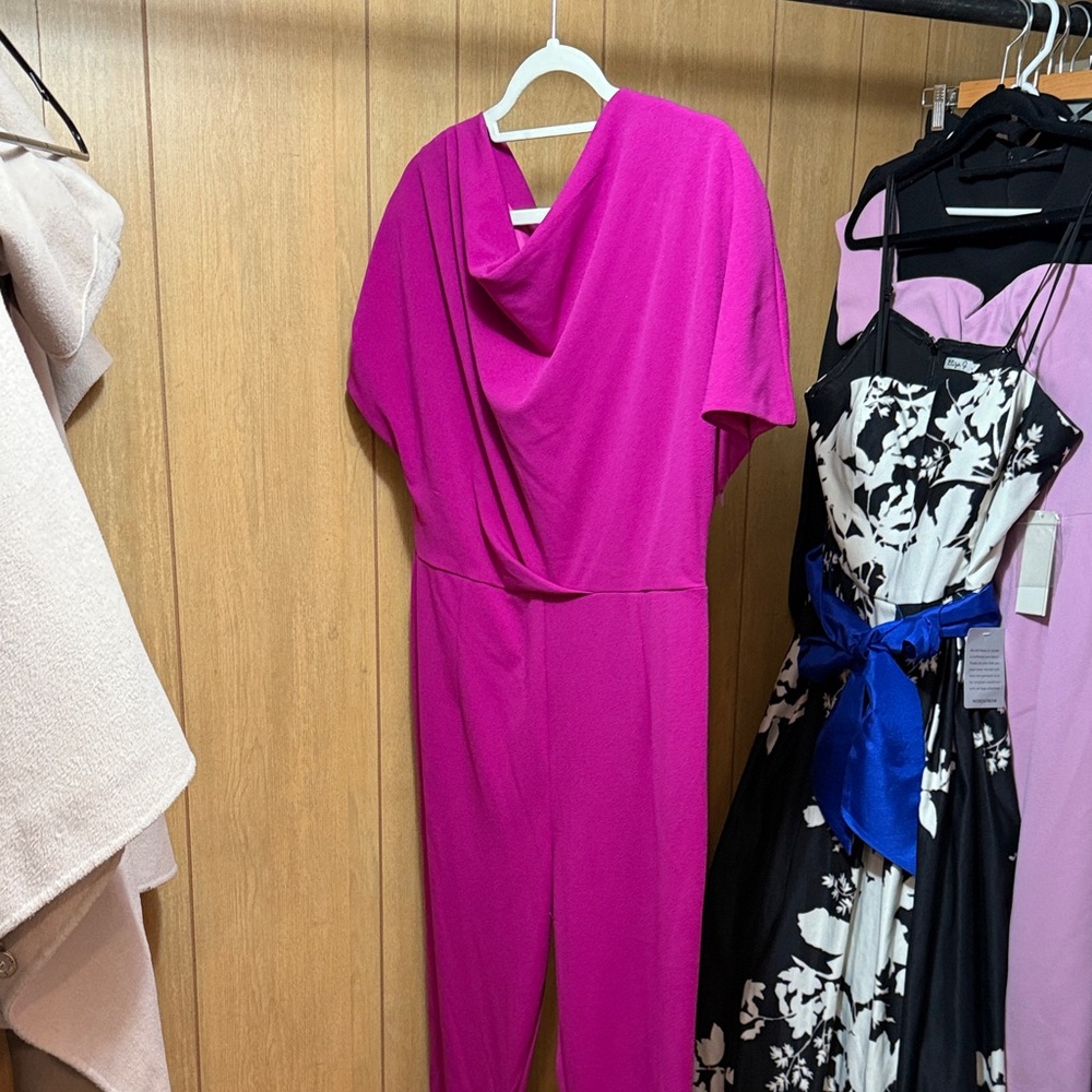 Fuchsia Women's Off the Shoulder Jumpsuit